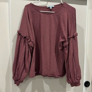 Dark mauve bubble sleeve sweater